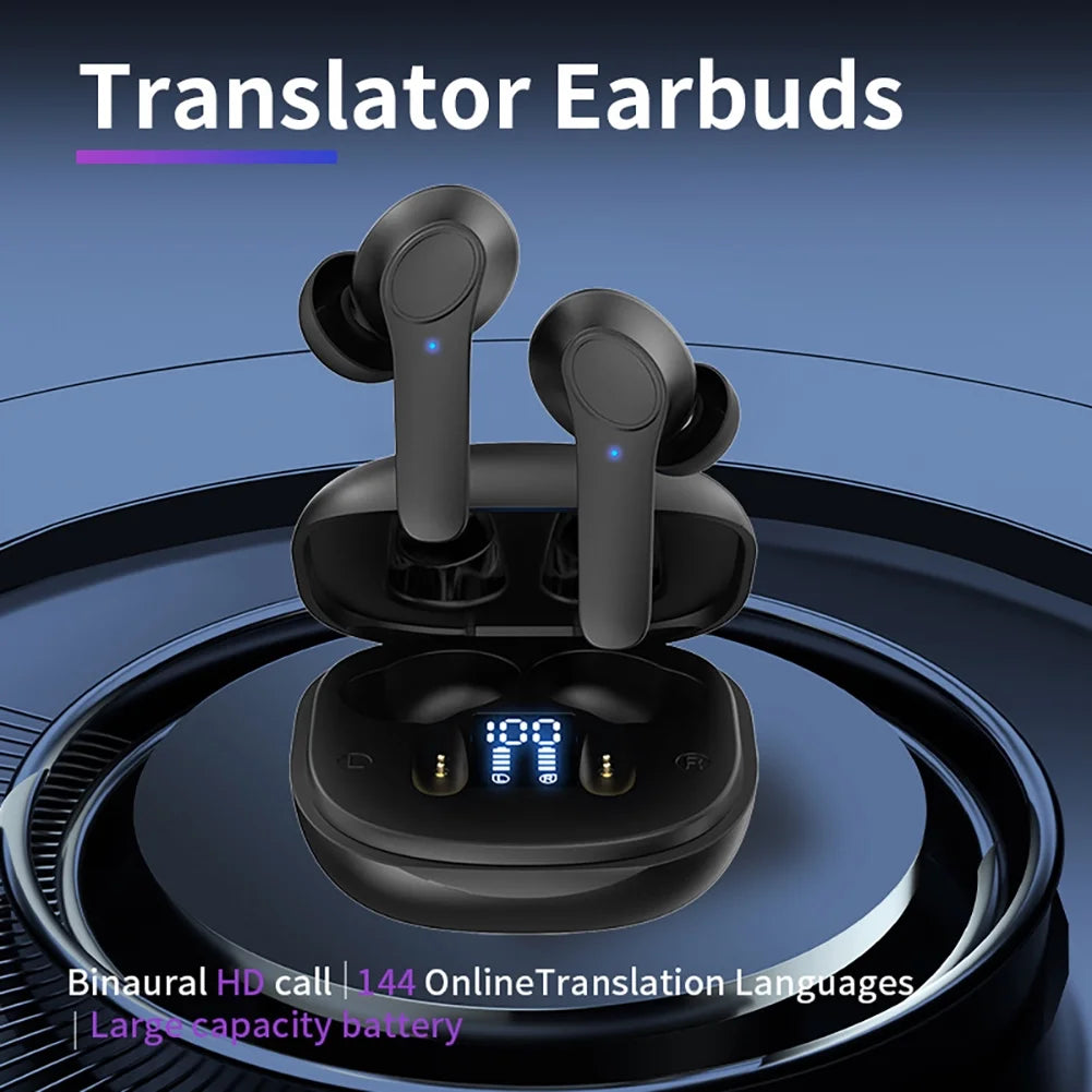 B11 Translator Earbuds 144 Languages Real Time Translator Earphones Smart Voice Translator Earbuds ENC Noise Canceling Wireless High Accuracy Translator Headphones